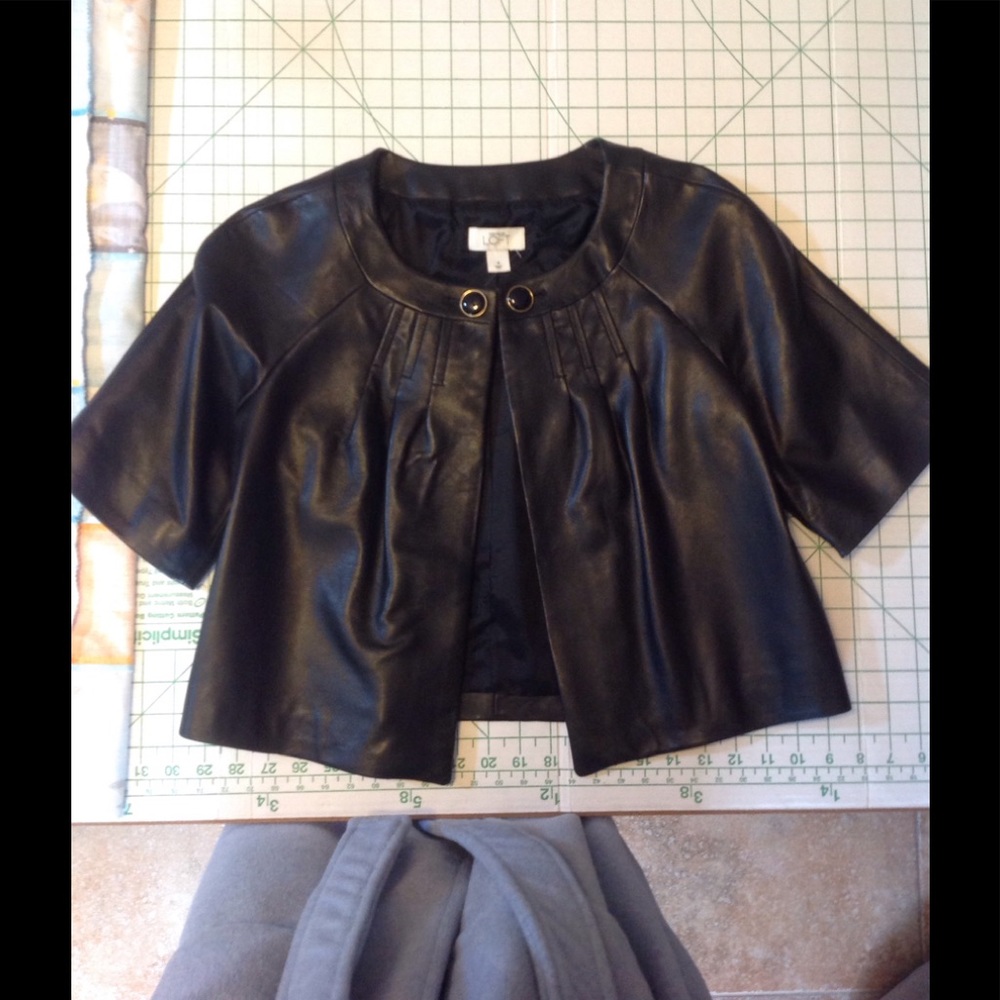 Ann Taylor Loft cropped leather jacket
