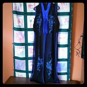 Black and Blue Sheer Qipao