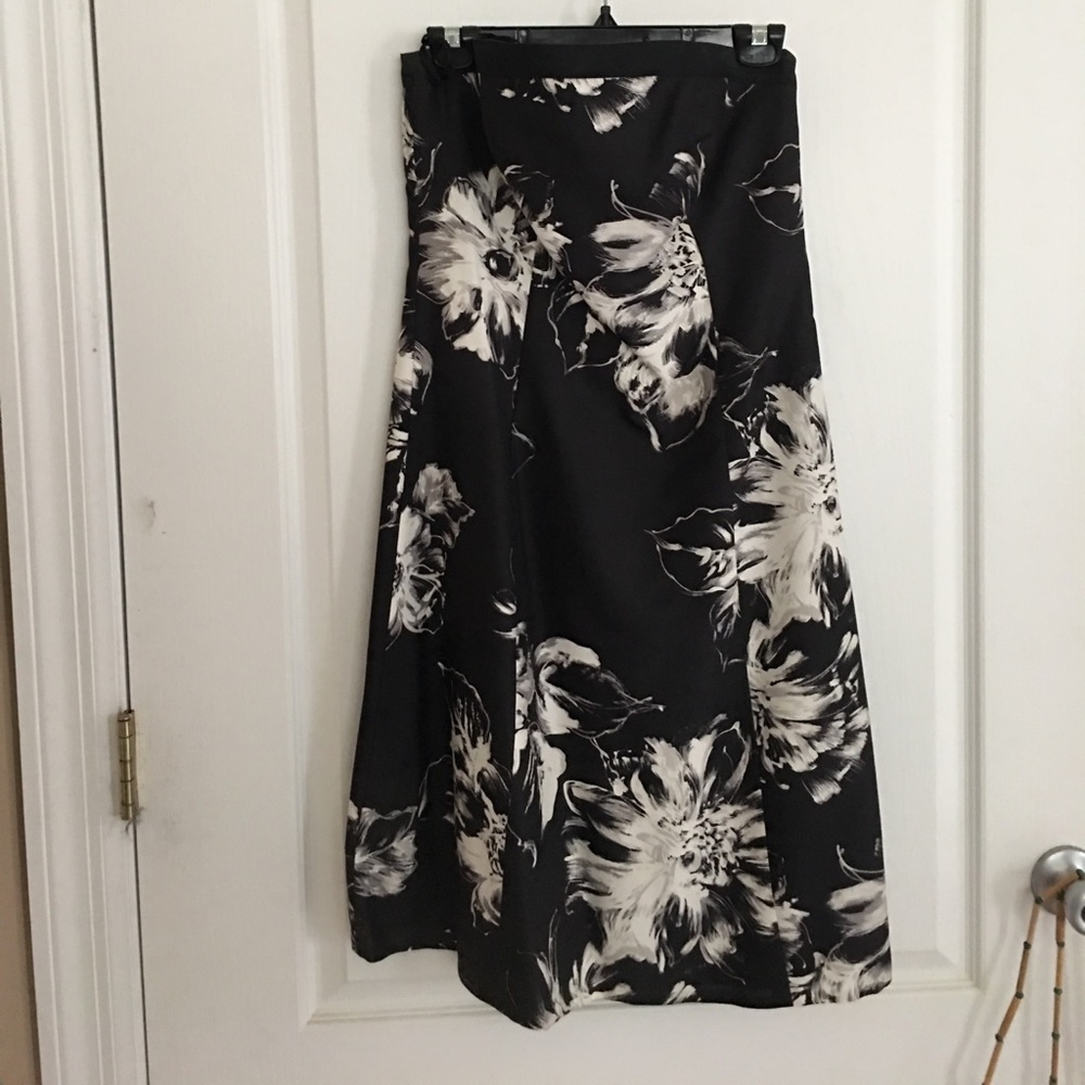 Black and white evening dress