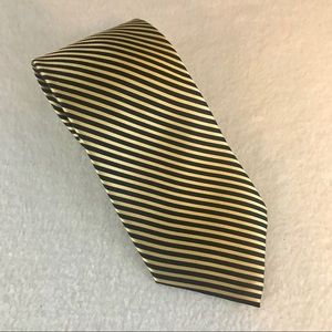 Nautica Dark Navy Blue And Gold 100% Silk Tie