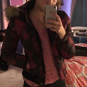 American Eagle Pink & Black  Parka