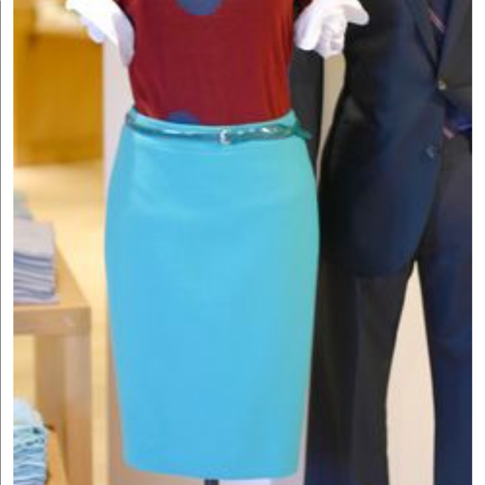 J.Crew double serge wool pension skirt jade