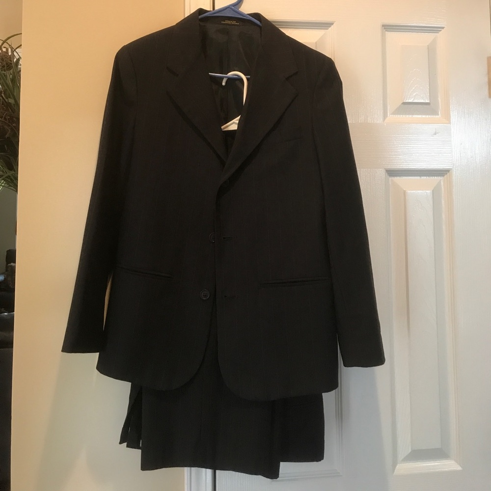 Boys George Black stripe suit size 18