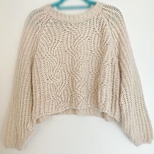 Kimchi Blue Cream Colored Cropped Sweater size M