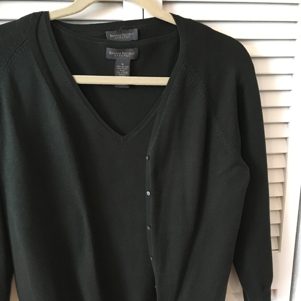 Banana Republic sweater set Forest Green