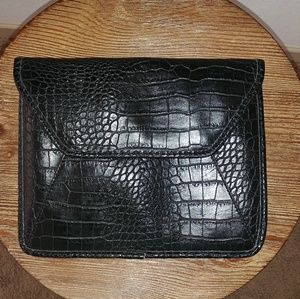 Black faux alligator tablet travel case