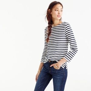 J Crew striped womens boat neck T-shirt.