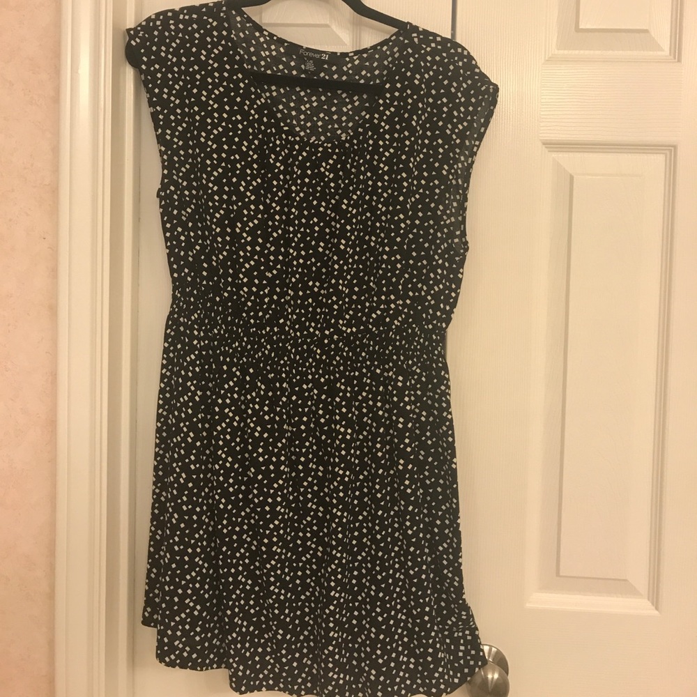 Forever 21 Black Dress With White Diamonds