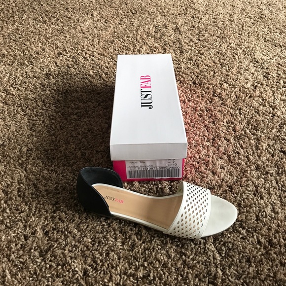 Black/White Open Toe Flat from JustFab - Picture 2 of 2