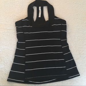 Striped Black and White Lululemon Athletic Top