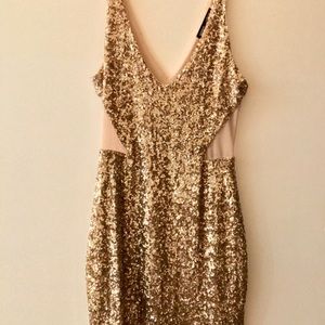Bebe Gold Sequin Dress