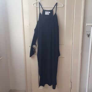 ASOS Silk Cold-Shoulder Midi Dress