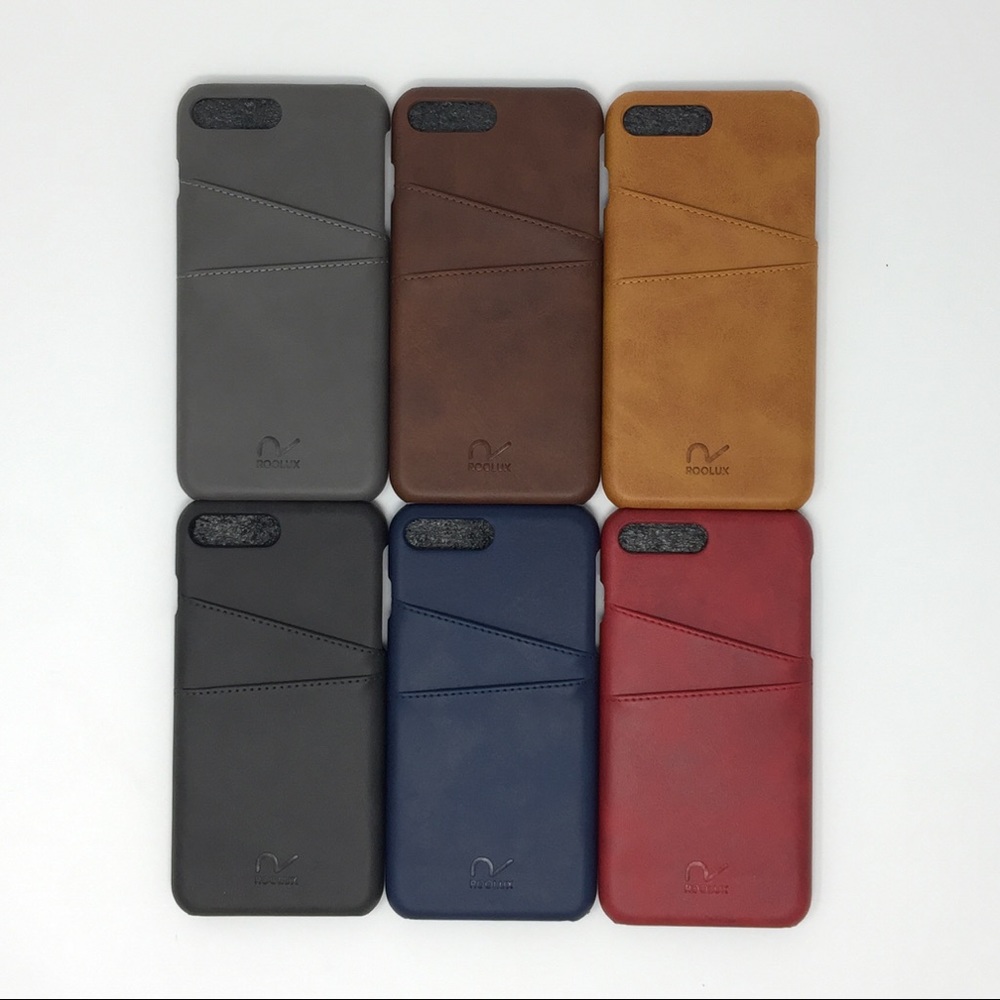 2x leather wallet cases for iphone 7 plus