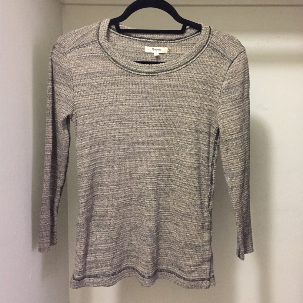 Madewell heathered tan thermal shirt Small