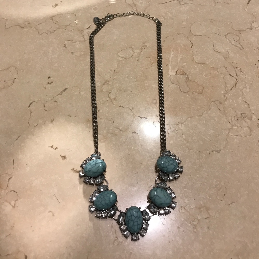 Turquoise and diamond necklace