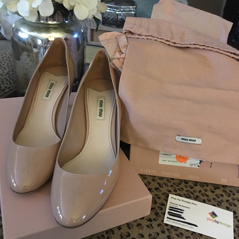Miu miu pumps nude patent