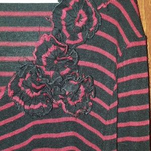 Size 3x Long Sleeve Striped Black and Red Shirt