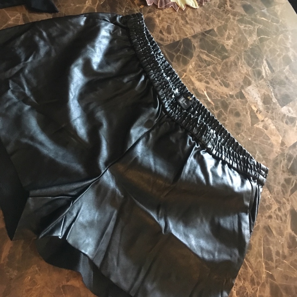 Leather shorts