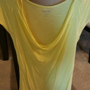 Yellow scoop neck shirt