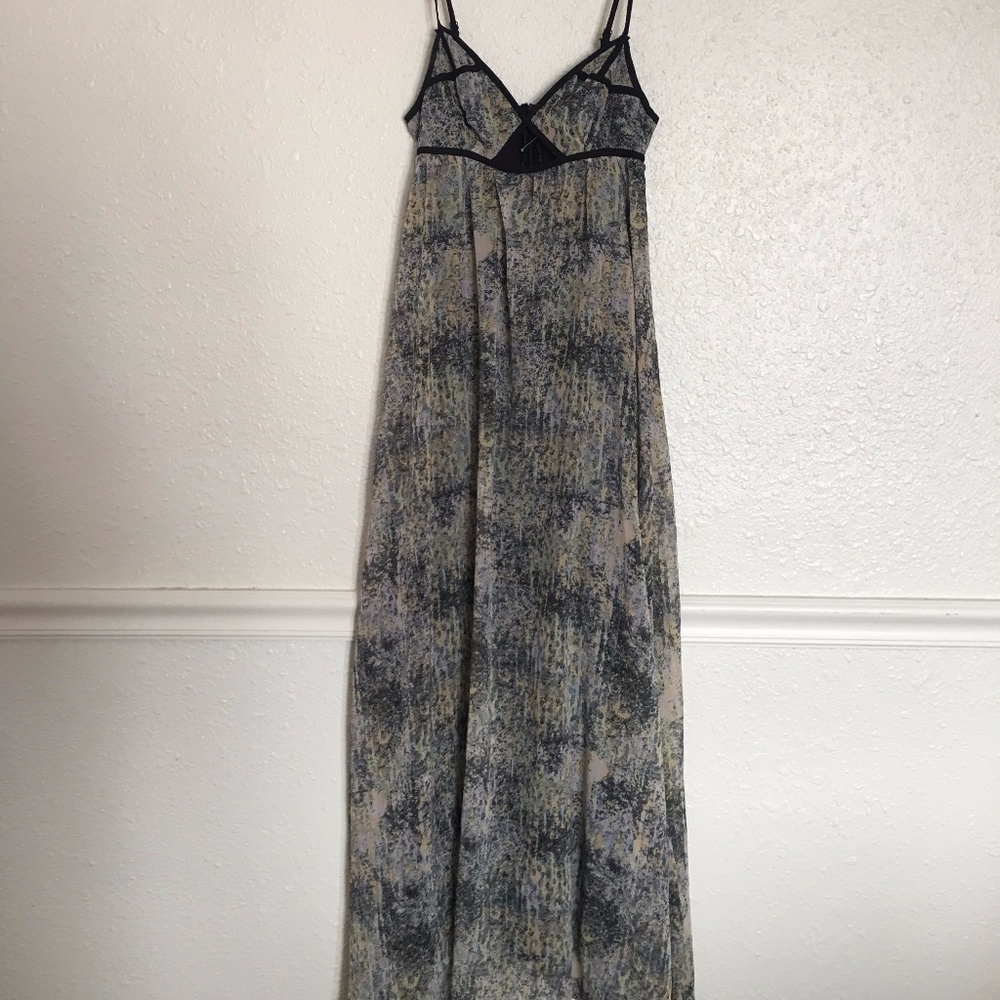 Lola cutout patterned formal maxi dress