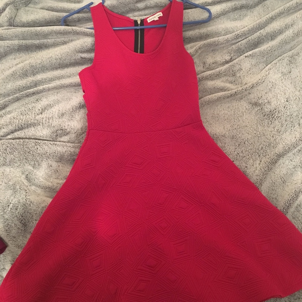 red/pink skater dress