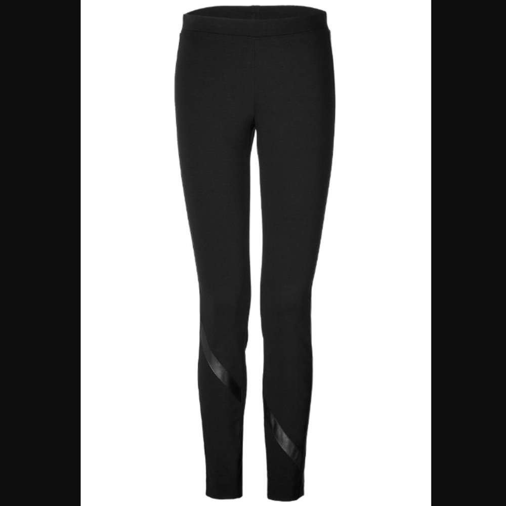 DKNY Leather Trim Leggings