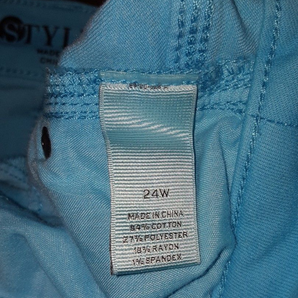 STYLUS Plus SIZE 24W Aqua Pants - Picture 5 of 6