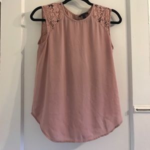 J crew pink shell with lace inserts