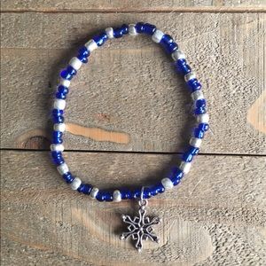 Blue & Silver Snowflake Bracelet
