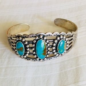 Navajo Turquoise and Sterling Silver Cuff Bracelet