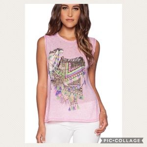 Lauren Moshi Pink Camel Riley Muscle Tank Sz XS