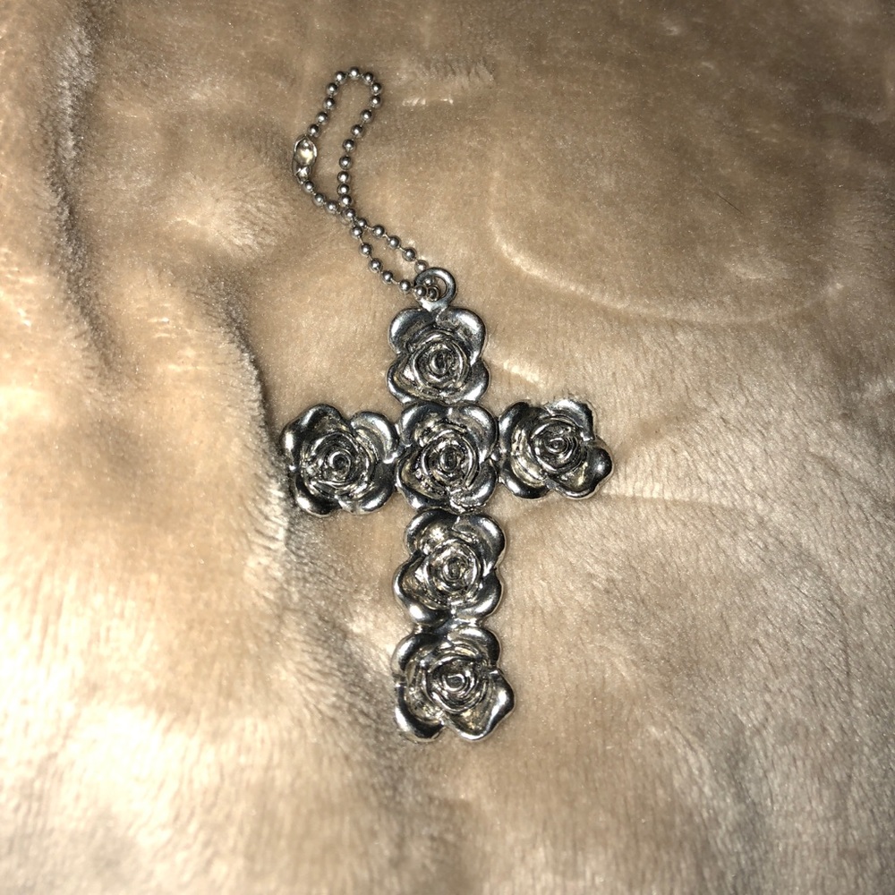 Rose cross key chain