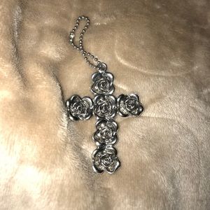 Rose cross key chain