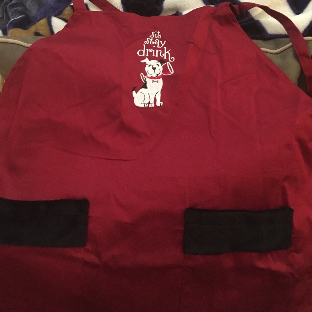 Sit stay drink kitchen apron.