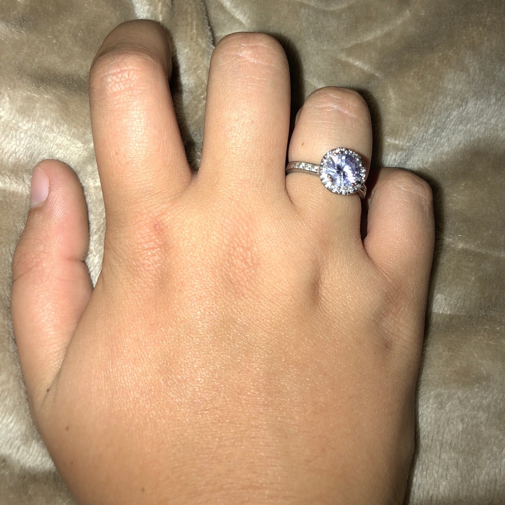 Sparkly purple crystal ring