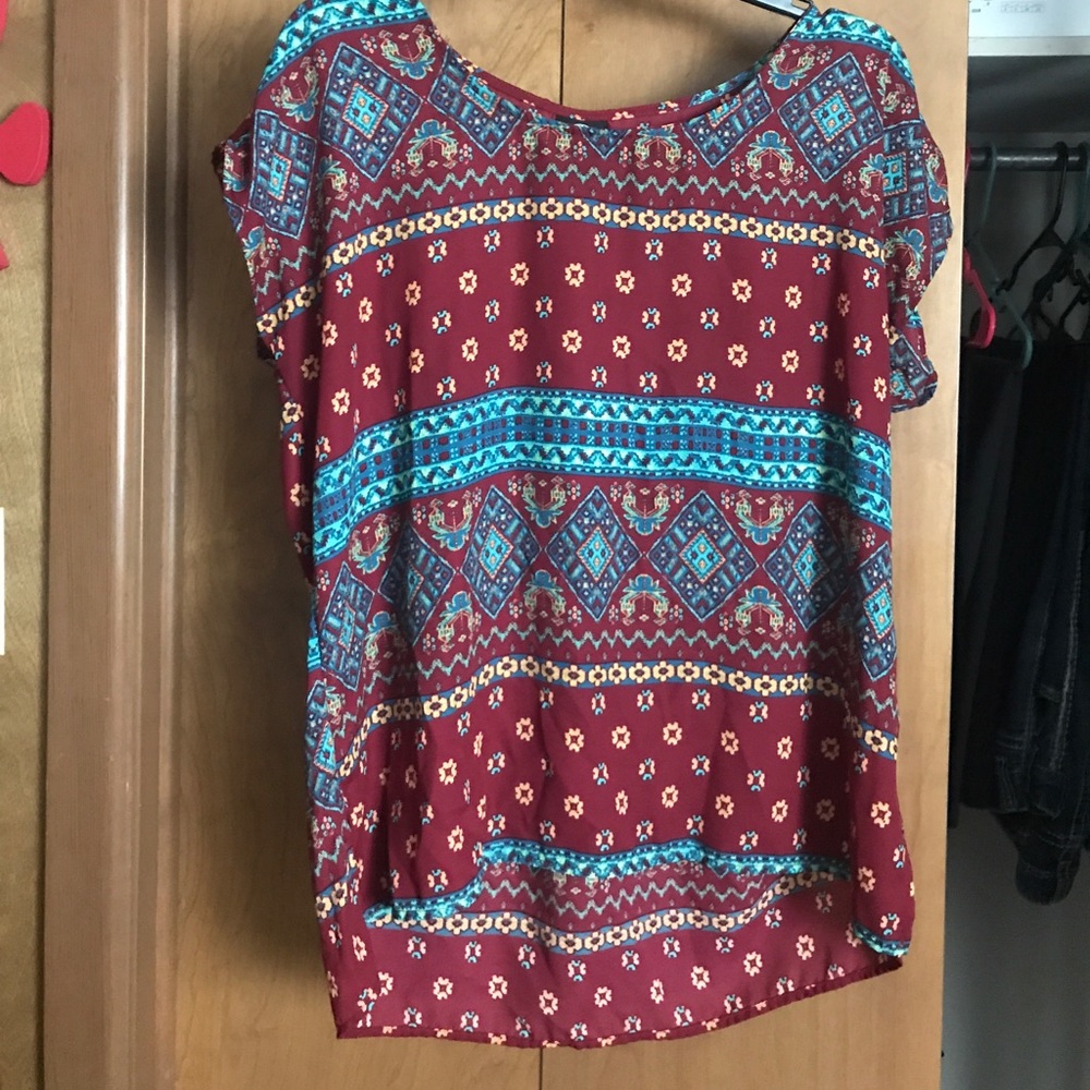 Bobeau top fall colors! large - great condition!