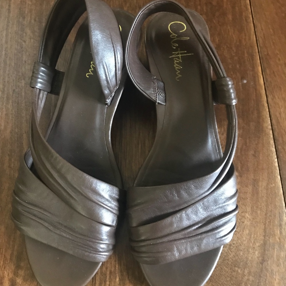 Cole Hanan leather wedge sandals