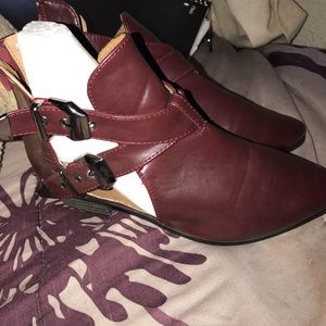 Wine Color Ankle Boots