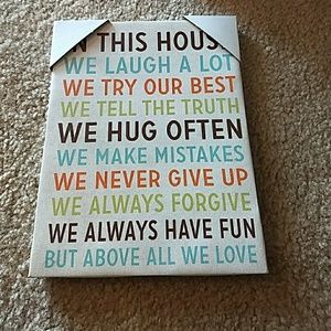 Canvas decor "in this house we..."