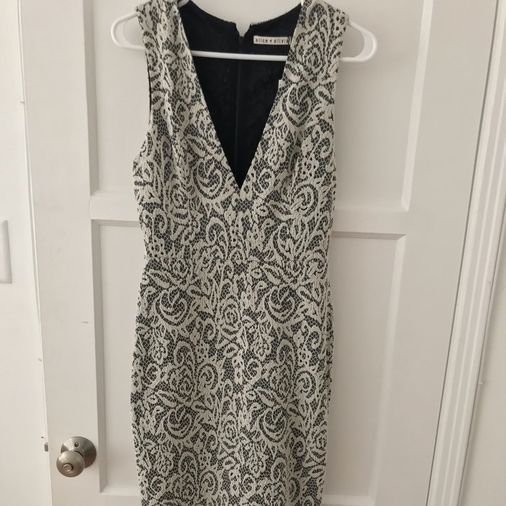 Alice & Olivia Lace Midi Dress