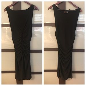 Rouched black above knee dress