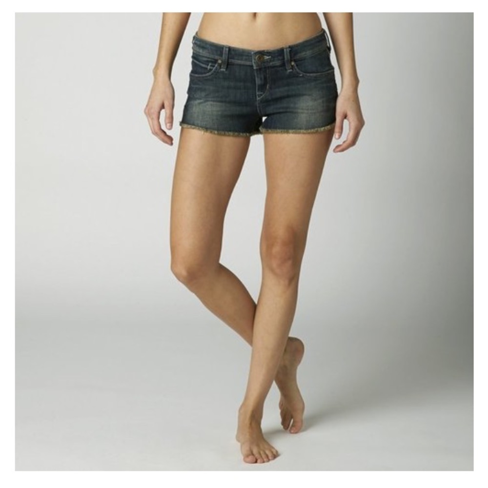 🆕 FOX RACING RUMBLE CUTOFF DENIM JEAN SHORTS - Picture 3 of 8