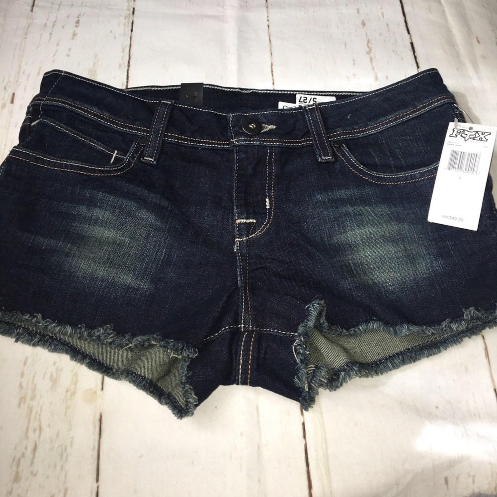 🆕 FOX RACING RUMBLE CUTOFF DENIM JEAN SHORTS - Picture 5 of 8