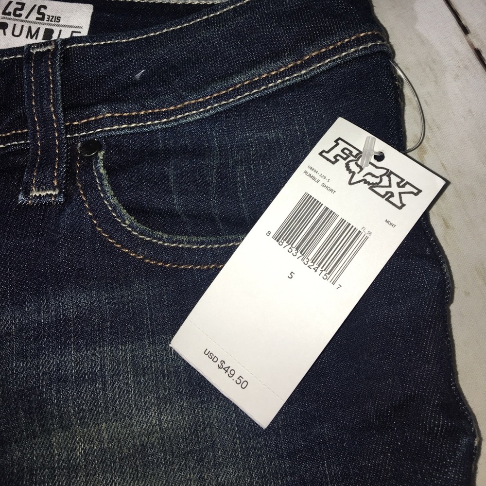 🆕 FOX RACING RUMBLE CUTOFF DENIM JEAN SHORTS - Picture 7 of 8