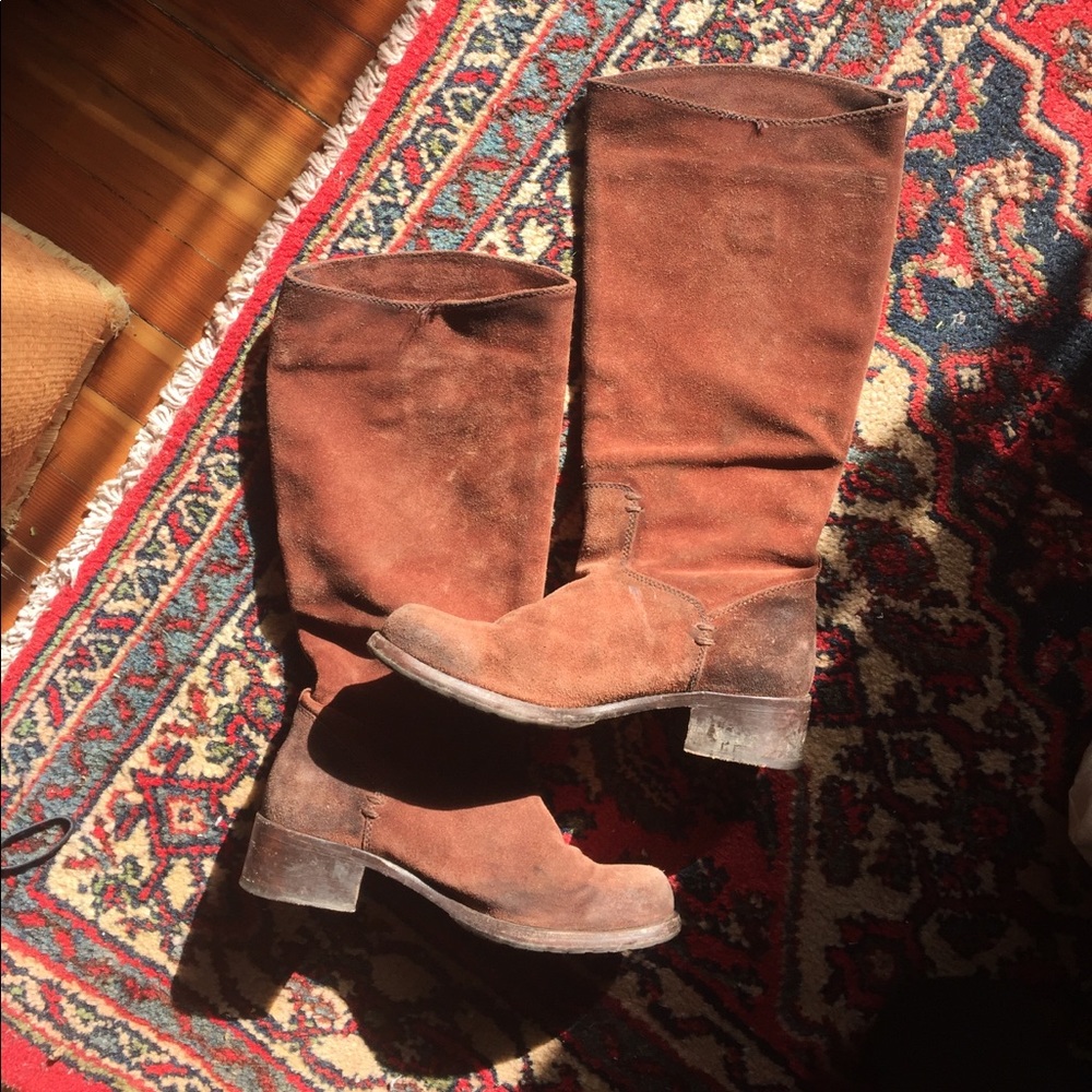 FRYE Elena boots red-brown suede tall boots sz. 8