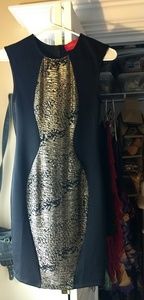 Sexy black and gold Akira body con dress