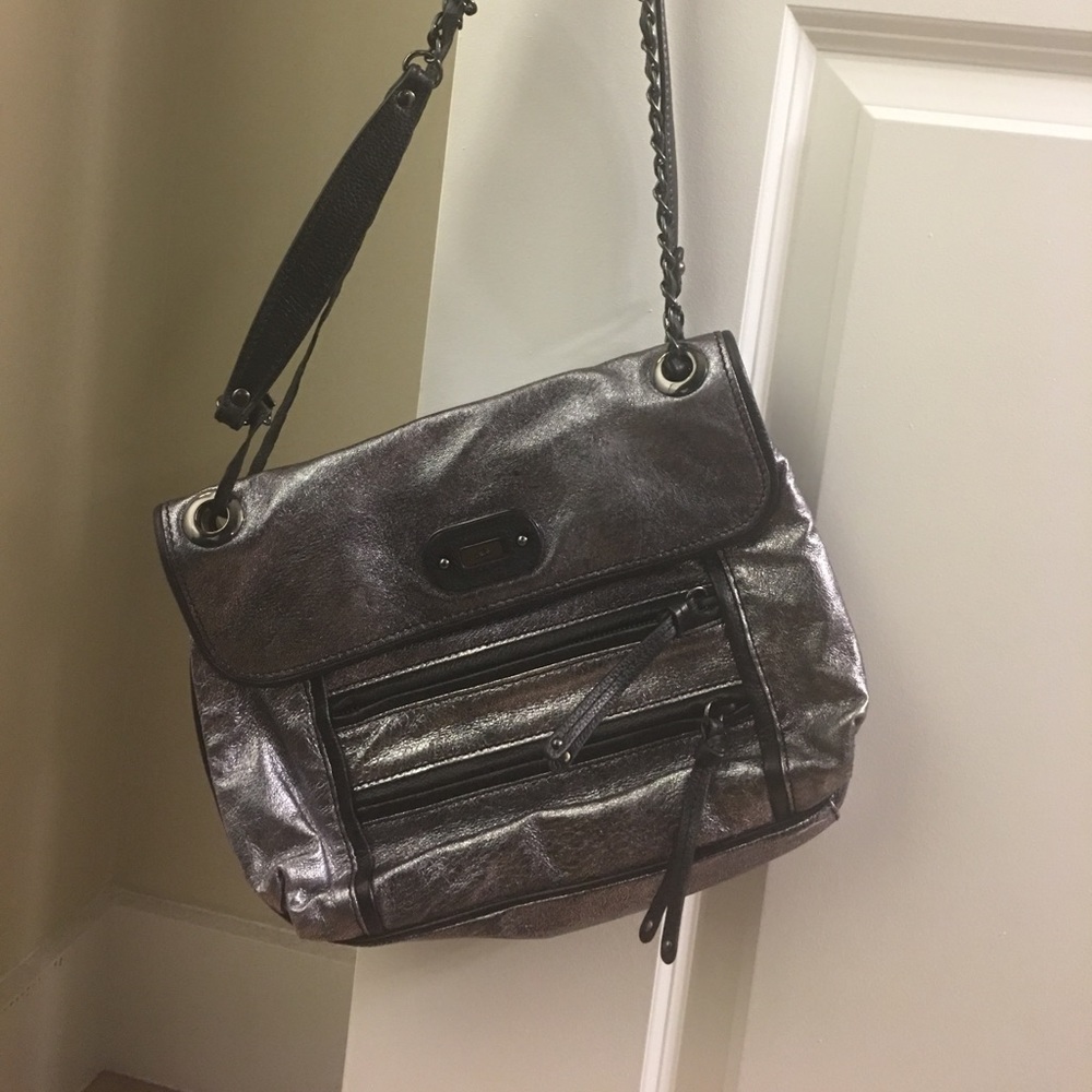 Rafe metallic silver bag