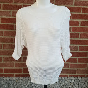 XS Express White Open Knit Light Sweater