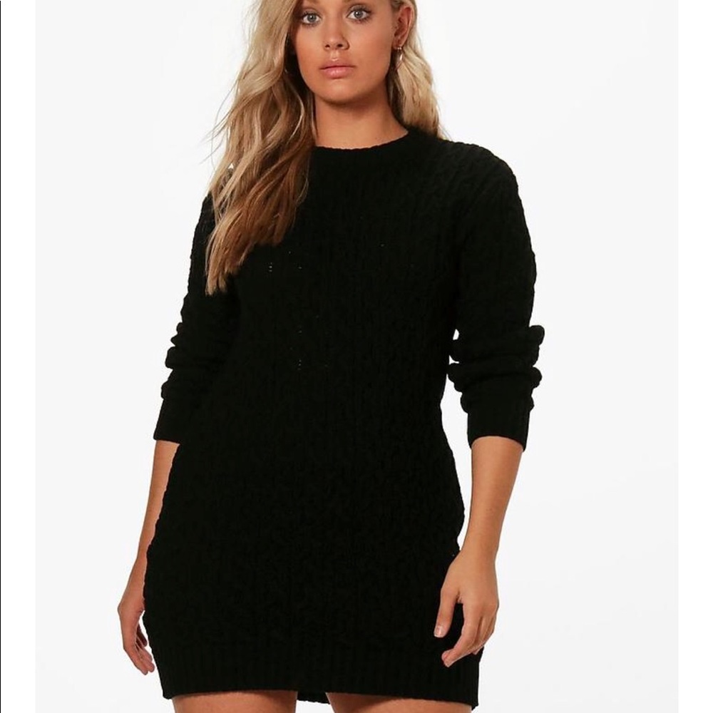SOLD. Plus Ellie Cable Knitted Sweater Dress