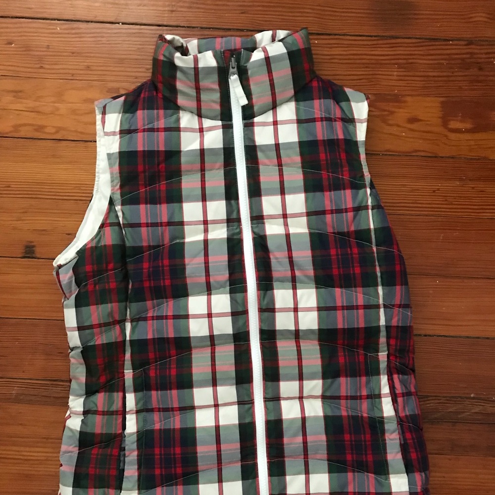Land’s End plaid puffer vest